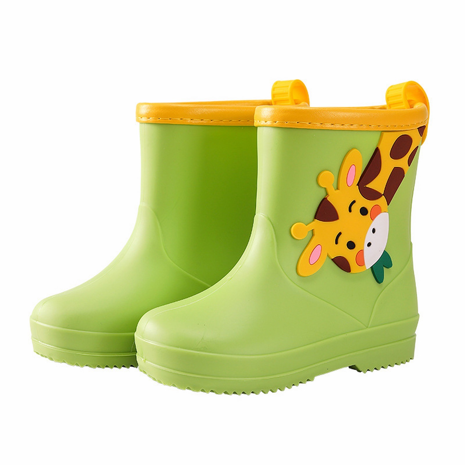 GEZHEN Toddler Rain Boots Children'S Rain Boots Giraffe Cartoon Character Shoes Boys and Girls Water Baby Boots Kids Boots